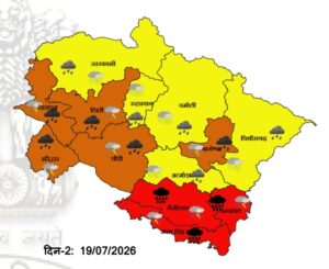 उत्तराखंड में भारी वर्षा का अलर्ट, 5 दिन एसईओसी हाई अलर्ट पर